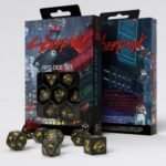 set dados cyberpunk wet work | negro